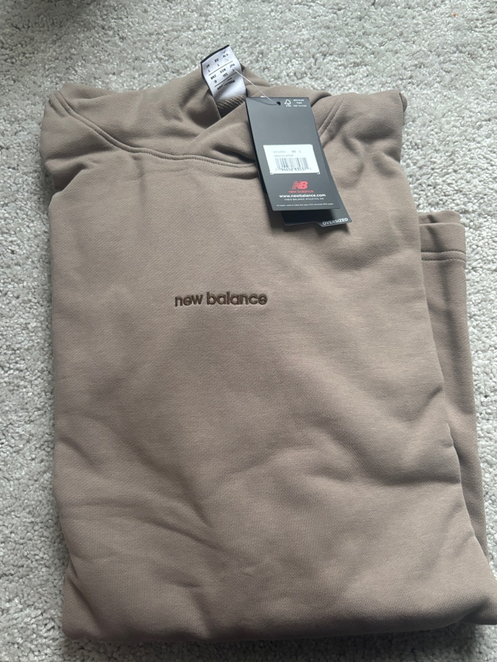 New Balance Taupe Pullover Sweatshirt